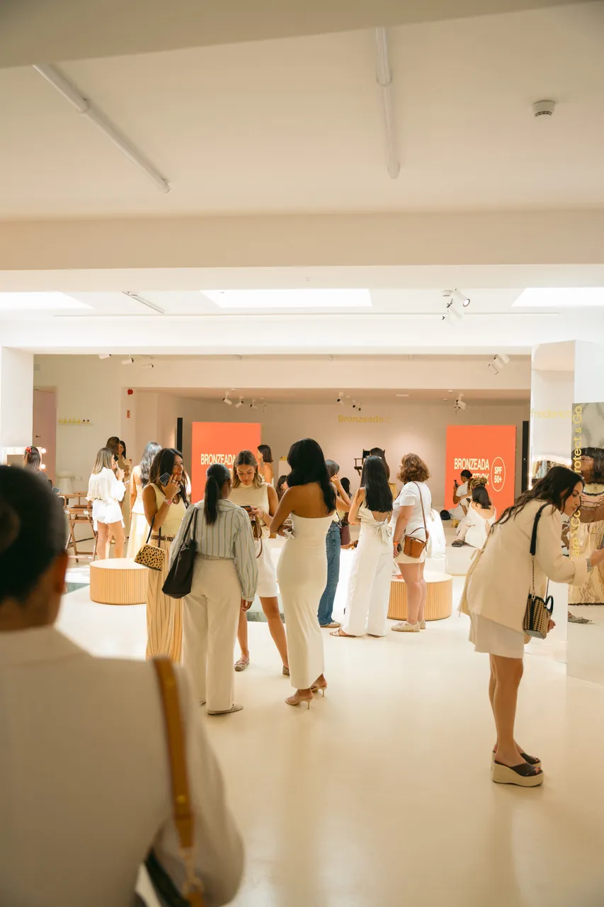Guests at a brand launch in the gallery at Estrela 74